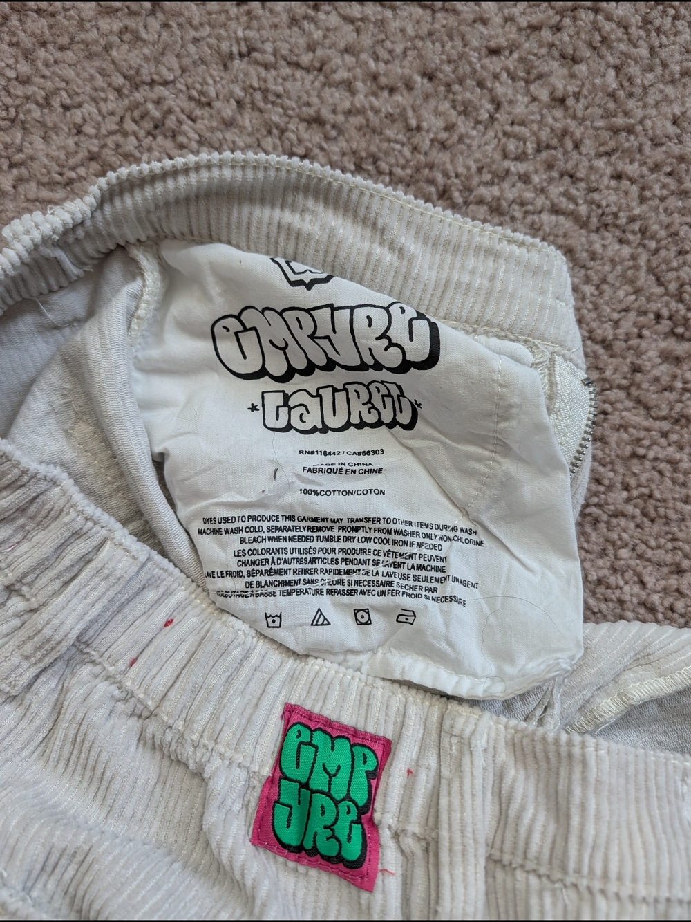 Empyre Womens Laurel Cream Asymmetrical Corduroy Carpenter Skate Shorts Small - Picture 8 of 16